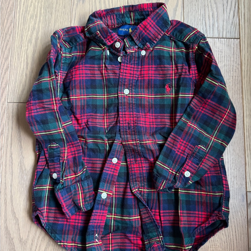 Ralph Lauren Red and Green Button Down Shirt